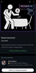 Enlace de Reservaciones para los vendedores desde el sitio Comida a Domicilio en Torreón de René Nájera Digital
