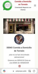 Portada de perfil de un negocio para vendedores dentro del sitio Comida a Domicilio en Torreón de René Nájera Digital