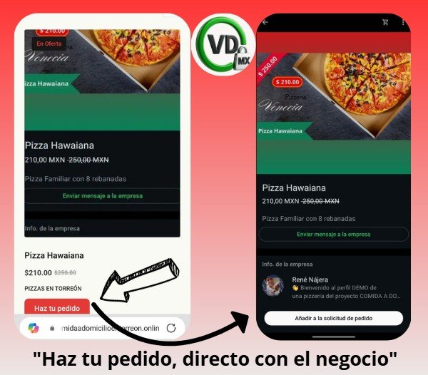 Los clientes a un solo clic del WhatsApp de los negocios para hacer sus pedidos por Comida a Domicilio en Torreon